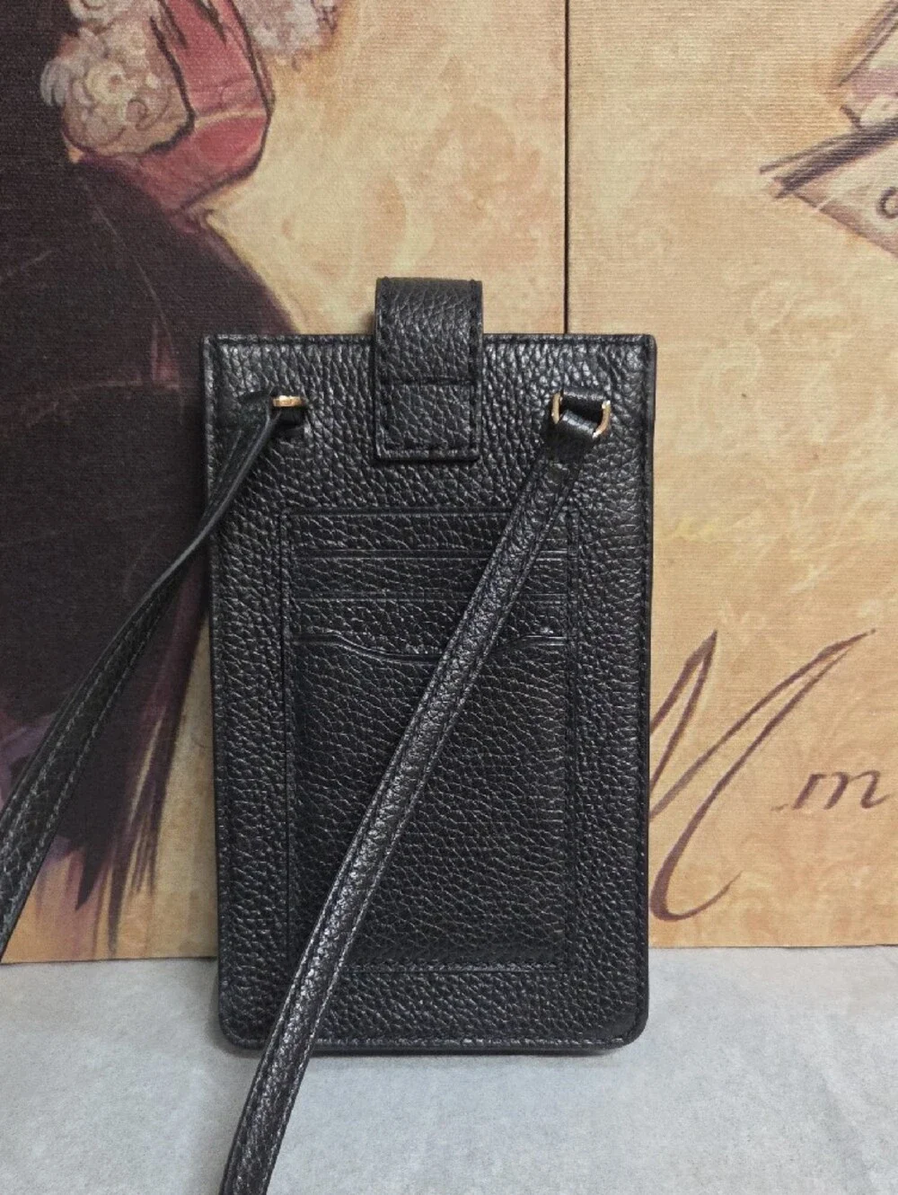 Marc Jacobs Black Pebbled Leather Crossbody Phone Card Case